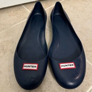 Hunter rain ballet flats. Navy Blue. Size 10